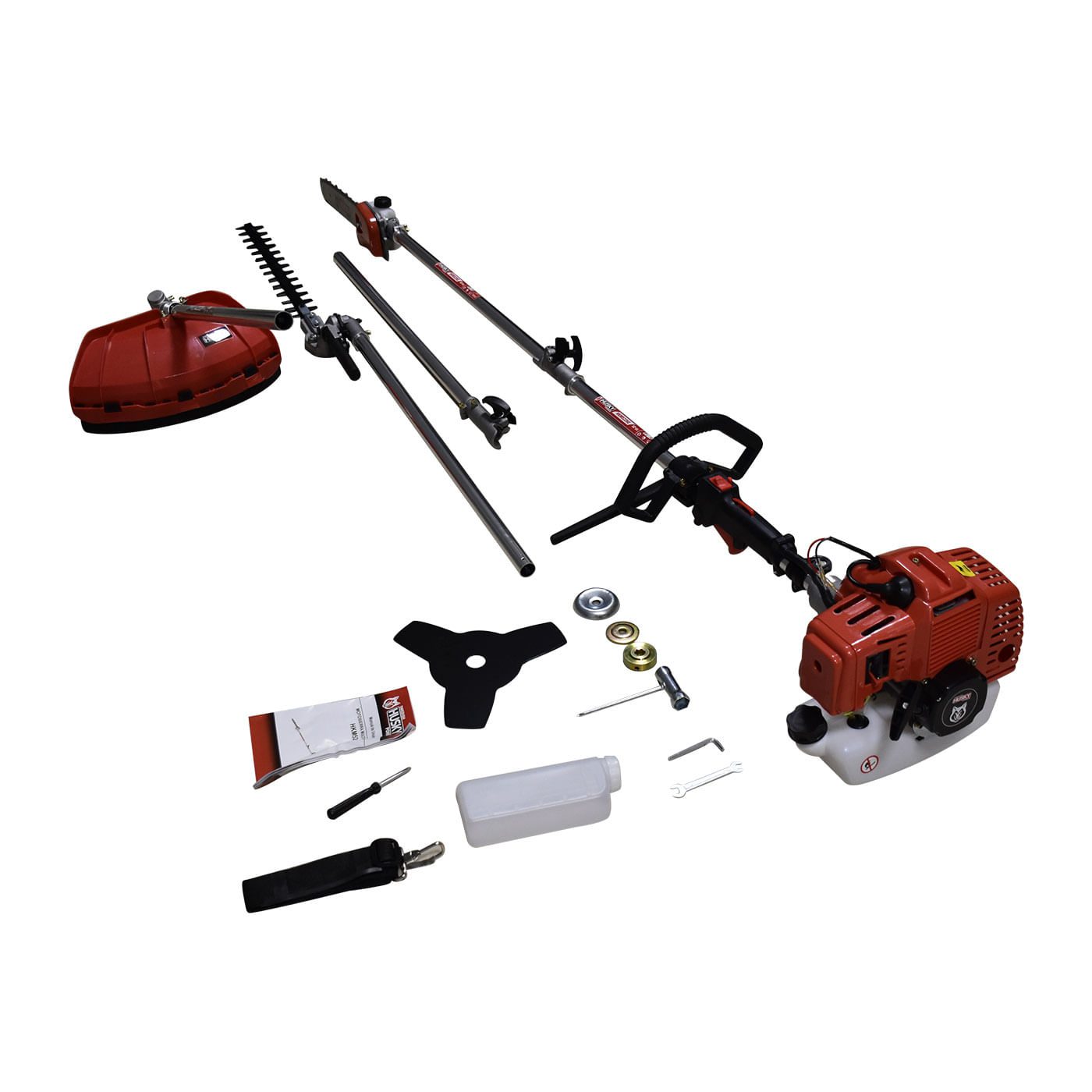 Desbrozadora Desmalezadora Motosierra Cortasetos Multifuncional Con Extension 2 Tiempos 52cc 2.5Hp Husky HKM5226E